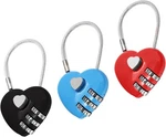 Red Digit Combination Padlock, 3MM Shackle, Zinc Alloy Heart Shaped. Fixed Price $53.99.
