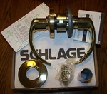Schlage Exit Lock - D12D Spa 605 Bright Brass Nos! (**striker Missing**). Fixed Price $69.99.