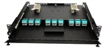 72 Fiber 1RU Rack Mount Fdp Patch Only W/ 18 Lc OM3/4 Aqua Quad Adapters. Fixed Price $215.00.