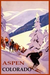 Winter Sports Aspen Colorado Ski Mountains Downhill Vintage Poster Repro Free Sh. Fixed Price $111.25.
