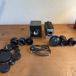 Sanyo Ccd Camera Lot W/ 6 Lenses Security Basler?. Fixed Price $250.00.