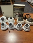 8 Vandal Proof Dome Cameras 700 Lines Wired With 12VOLT Power Control Unit. Fixed Price $189.00.